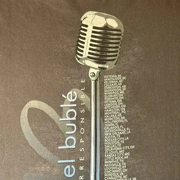 2008 Michael Bublé gray short sleeve t-shirt concert tour call me irresponsible - Picture 8 of 10